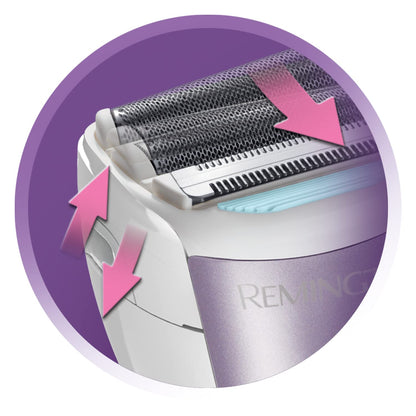 Remington Cordless Electric Lady Shaver for Women (Rechargeable, 30 Minute Usage, Wet & Dry, Showerproof, Moisturising Strip with Aloe Vera, Bikini Attachment, Storage Pouch, Cleaning Brush) WDF4840