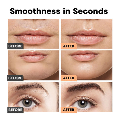 VG VOGCREST Eyebrow Facial Trimmer: 2 in1 Rechargeable Facial Hair Removal and Eyebrow Shaver - Face Lips Body Painless Facial Razor with Built-in LED Light (Rose Gold)