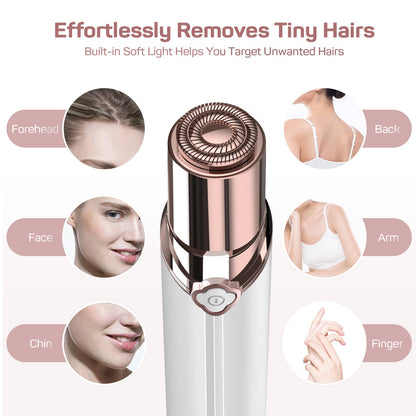 Facial Hair Remover for Women,Hair Removal Device Rechargeable,Epilator for Women for Face Included 2 x Replacement Heads,Painless Lady Shavers,for Lip,Mustache, Chin