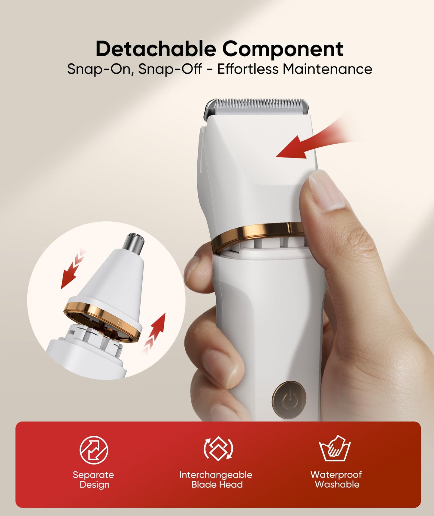 Lady Shavers for Women 3-in-1,Bikini Trimmer Woman IPX7 Waterproof,Nose Trimmer Rechargeable,Pubic Hair Trimmer for Women Wet and Dry,Painless Electric Foil Shaver for Body,Arms Legs Underarms, White