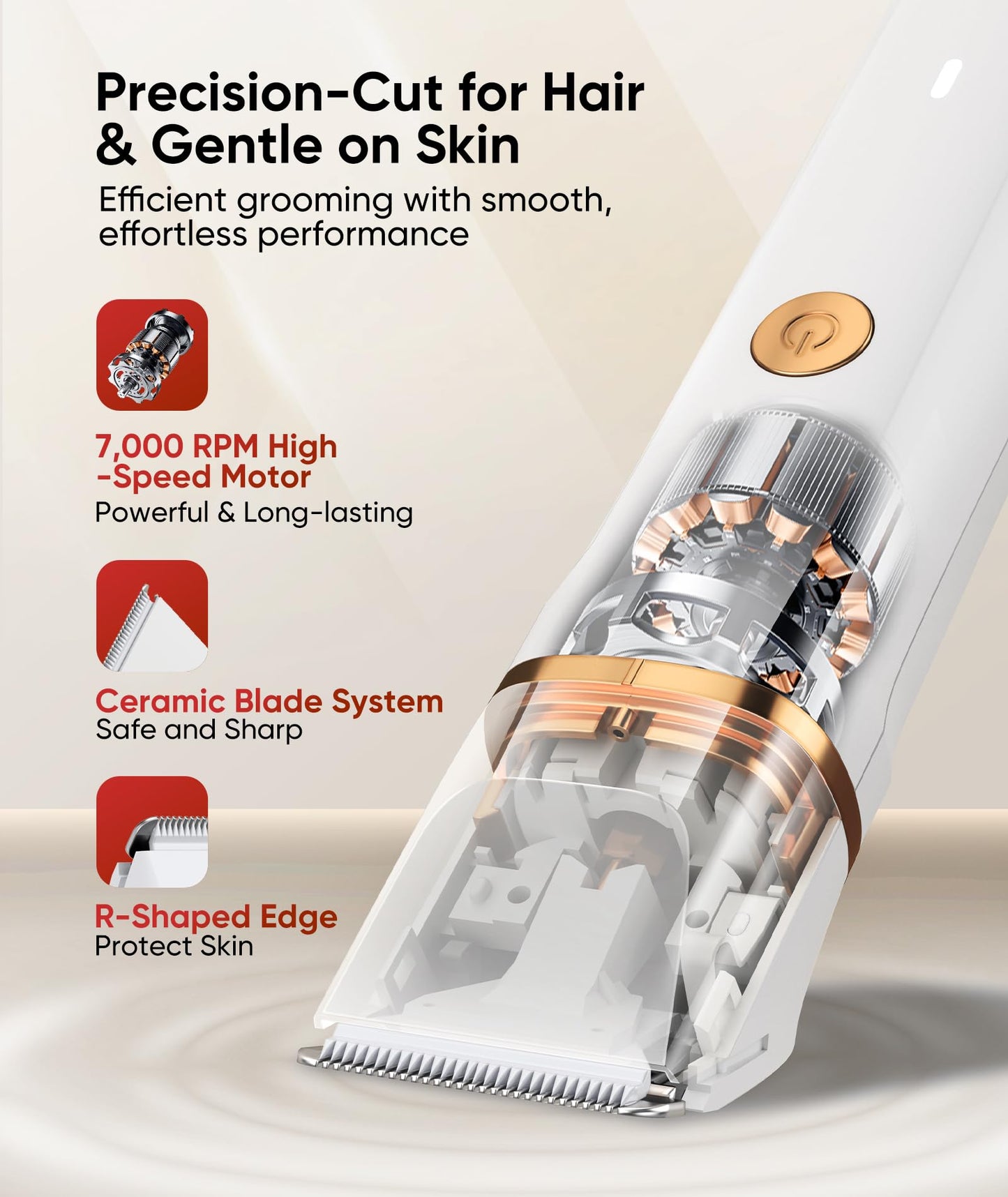 Lady Shavers for Women 3-in-1,Bikini Trimmer Woman IPX7 Waterproof,Nose Trimmer Rechargeable,Pubic Hair Trimmer for Women Wet and Dry,Painless Electric Foil Shaver for Body,Arms Legs Underarms, White